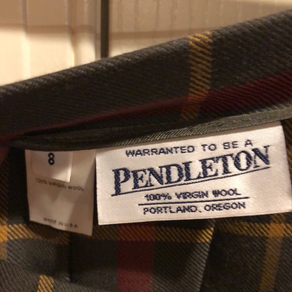 Pendleton Vintage Pleated Plaid Skirt Size 8 - Picture 2 of 3